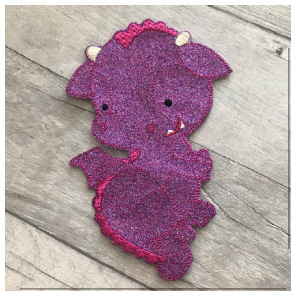 Large Purple Dragon feltie 