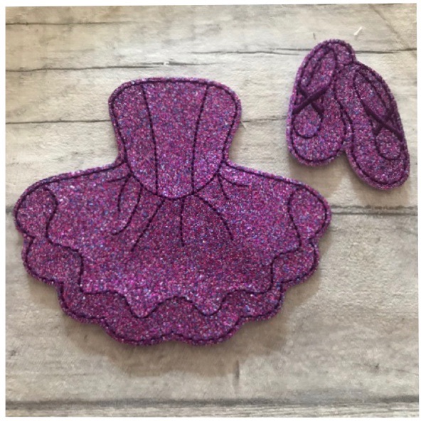 Tutu Dress Feltie Bundle Purple Glitter