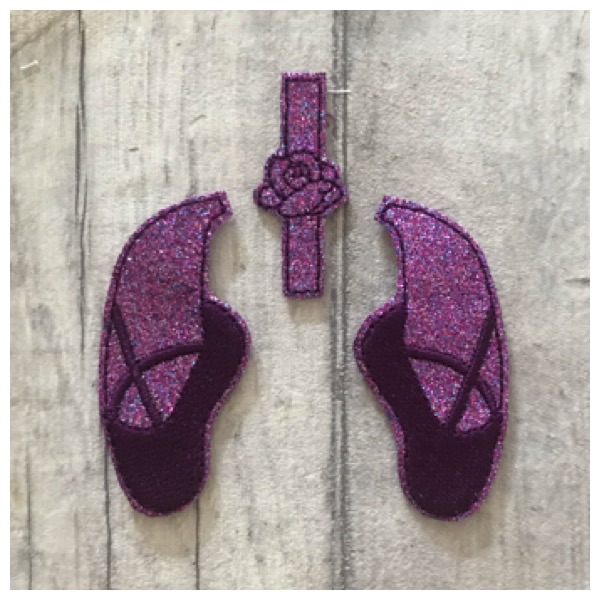 Ballet Shoes & Centre Tie Purple Glitter