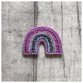 Rainbow Swirly Feltie Purple