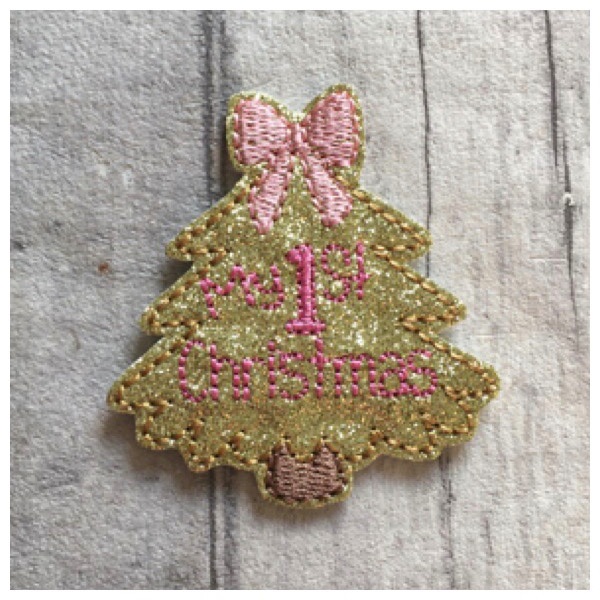 My 1st Christmas Feltie Gold Glitter