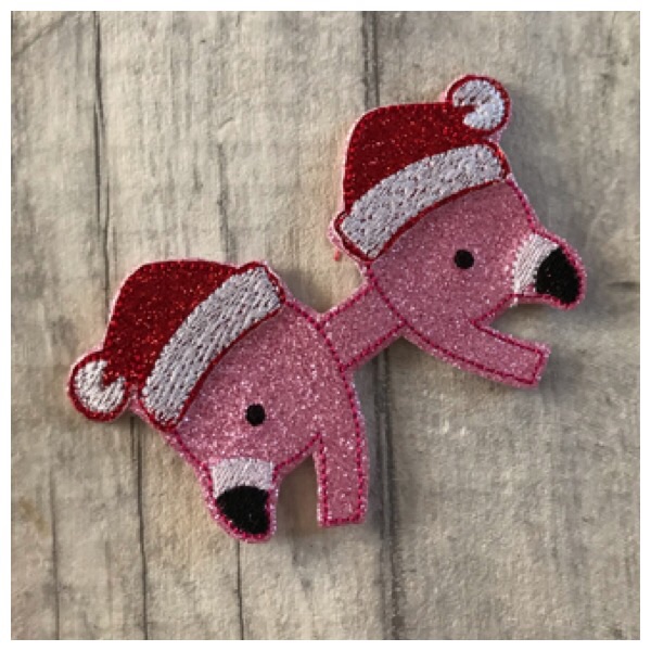 Santa Flamingo Bow Top or Tails