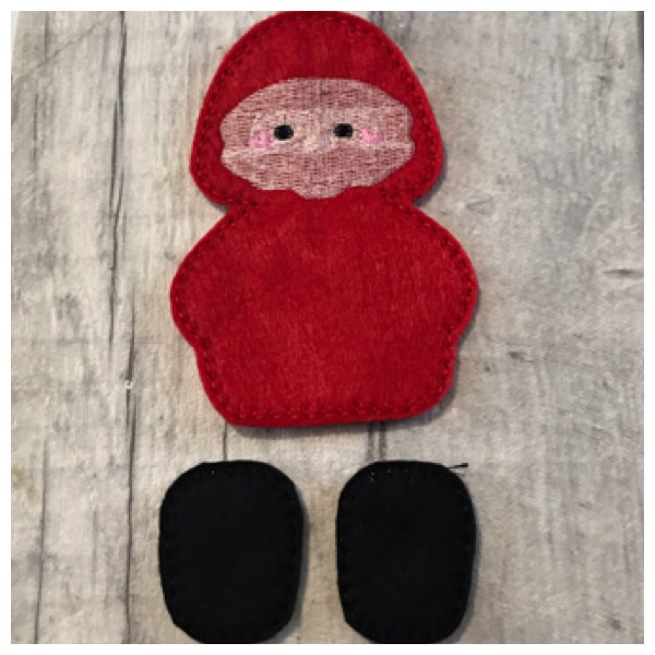 Santa fluffy bow parts 