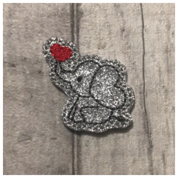 Elephant Red Heart Feltie