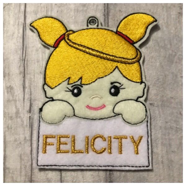 Angel Girl Ornament Feltie (blonde hair)
