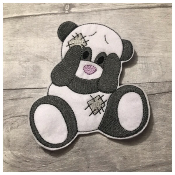 Raggy Panda Bow Holder Feltie