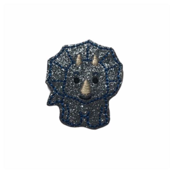 Glitter dinosaur feltie blue
