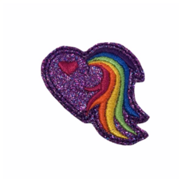 Unicorn Tail Heart Feltie Purple 