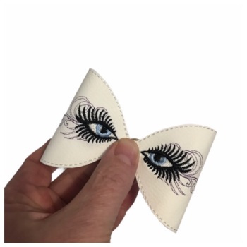 Eyes With Lashes Bow Part Blue