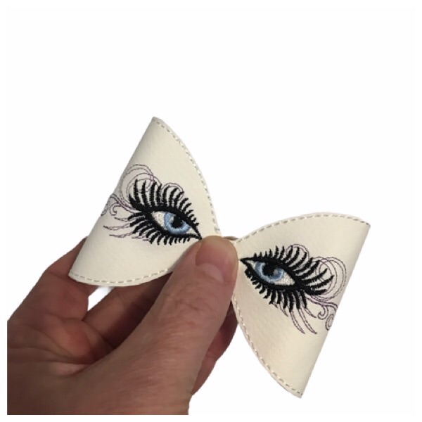 Eyes With Lashes Bow Part Blue