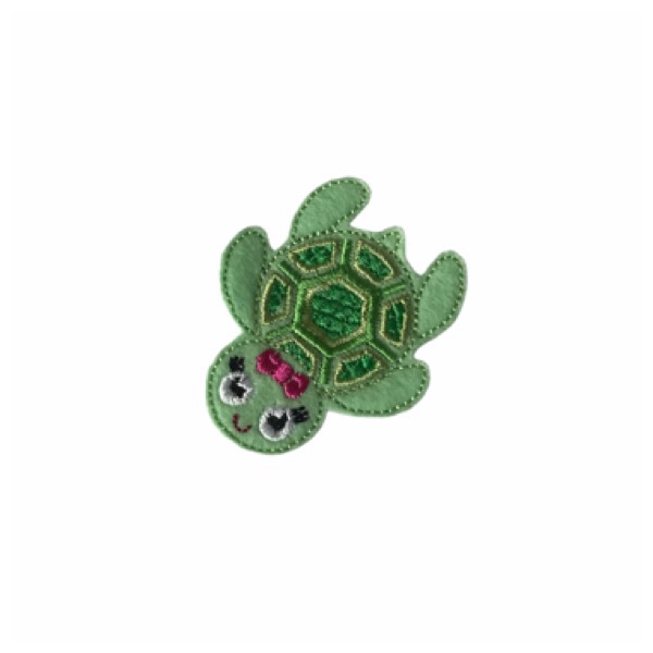 Smiley Turtle Feltie Girl Green