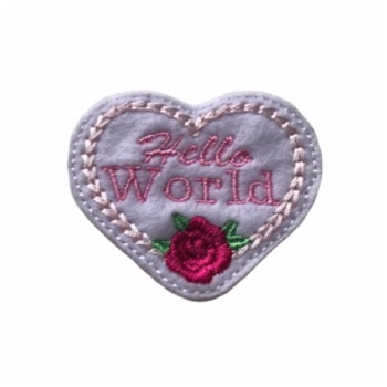 Hello World Rose Heart Feltie