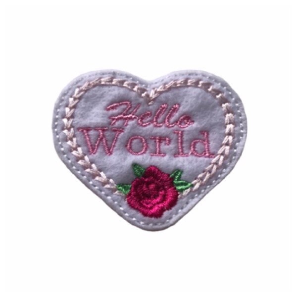 Hello World Rose Heart Feltie
