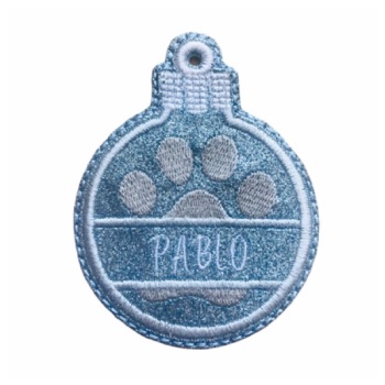 Personalised Paw Print Decoration Blue