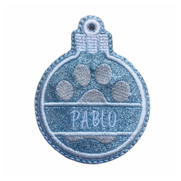 Personalised Paw Print Decoration Blue