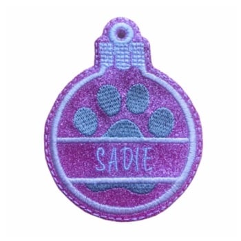 Personalised Paw Print Decoration Pink