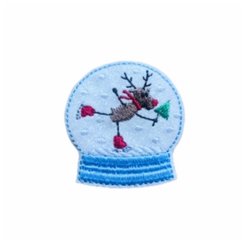 Skating Reindeer Snowglobe Feltie
