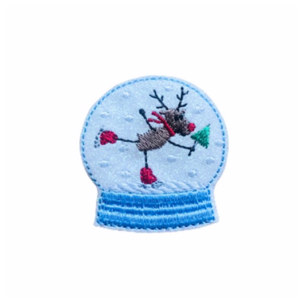 Skating Reindeer Snowglobe Feltie