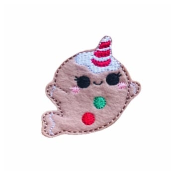 Gingerbread Narwhal Feltie