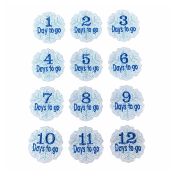 Snowflake Count Down Felties 1-12
