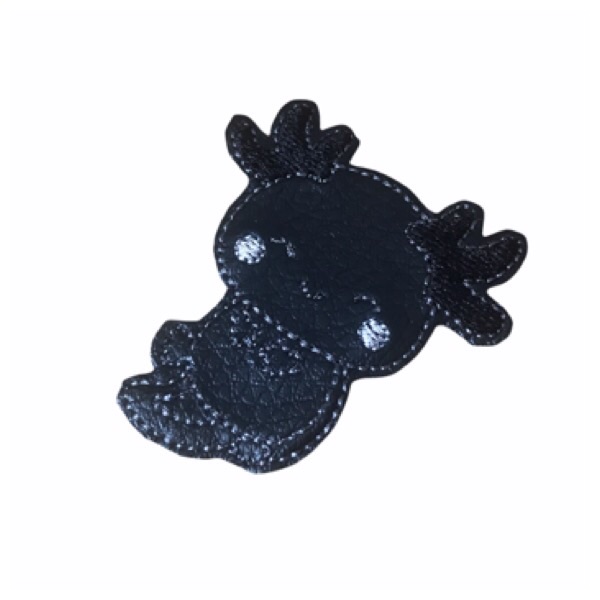 Axolotl Mud Puppy Smiling Feltie Black