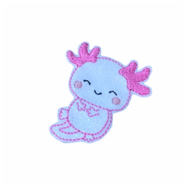 Axolotl Mud Puppy Smiling Feltie White