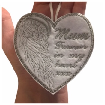 Mum Angel Wing Hanging Heart