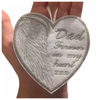Dad Angel Wing Hanging Heart