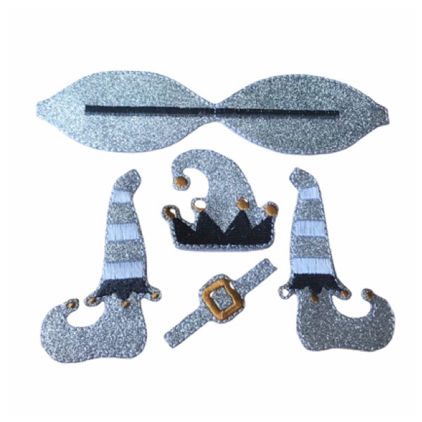 Silver glitter elf bow part 