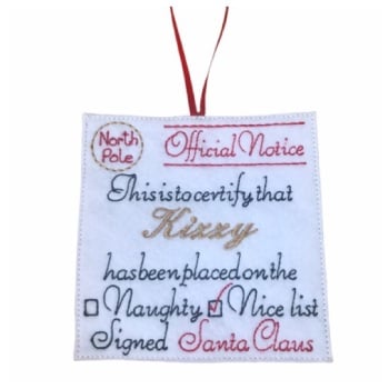 Nice List Hanging Decoration 