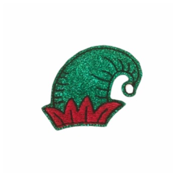 Elf Hat Feltie Green Glitter