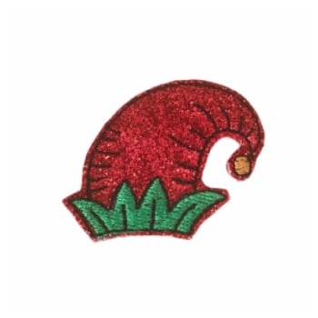 Elf Hat Feltie Red Glitter