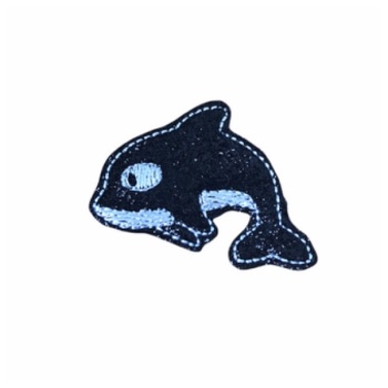 Whale Feltie Black Glitter