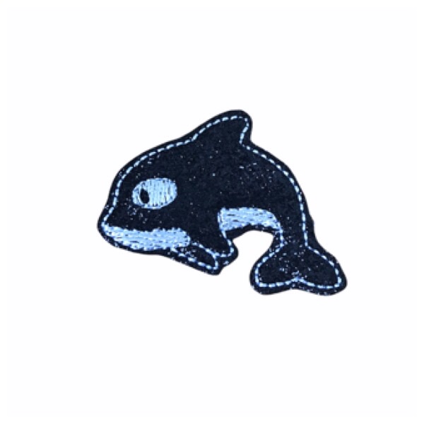 Whale Feltie Black Glitter