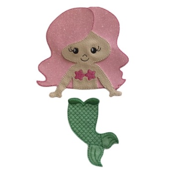 Mermaid Bow Holder Feltie Pastel Pink