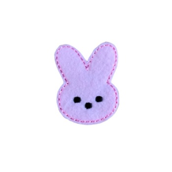 Marshmallow Bunny Head Feltie Pink