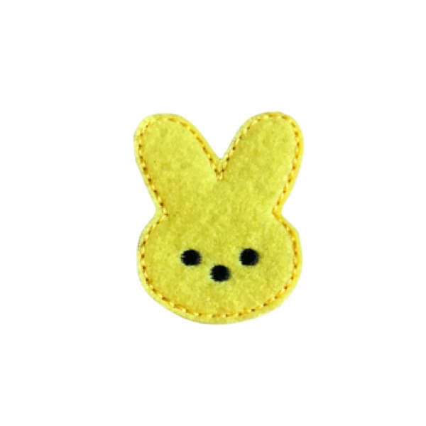 Marshmallow Bunny Head Feltie Yellow