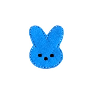 Marshmallow Bunny Head Feltie Blue