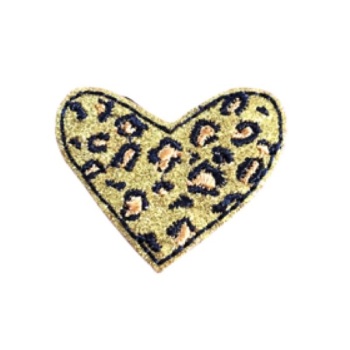 Leopard Print Heart Feltie Glitter