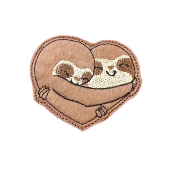 Sloth Heart Feltie Brown
