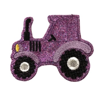 Large Tractor Feltie Purple Glitter