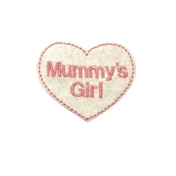 Mummy’s Girl Heart Feltie White Glitter