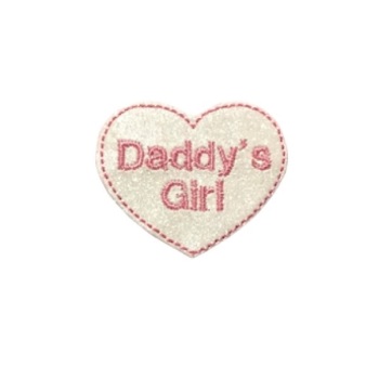 Daddy’s Girl Heart Feltie White Glitter