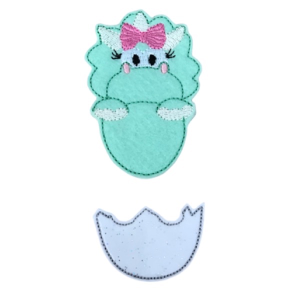 Dino Egg Fluffy Bow Parts Mint Green