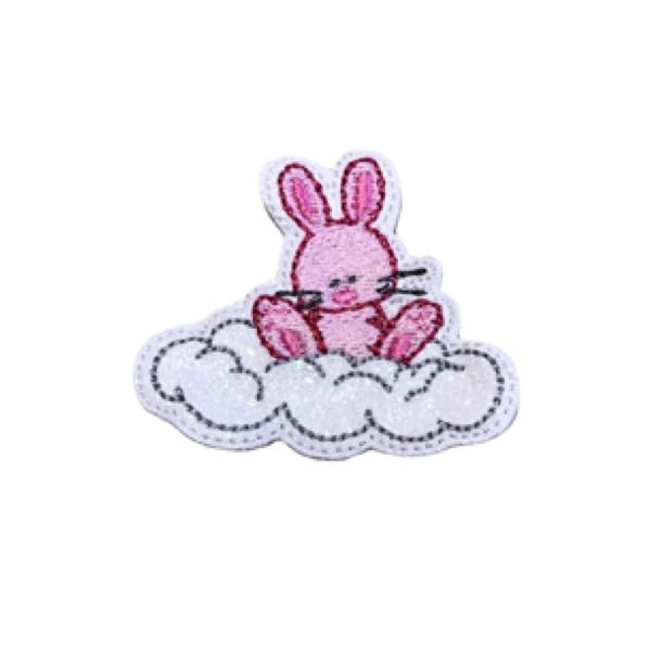 Bunny in Clouds feltie Pink