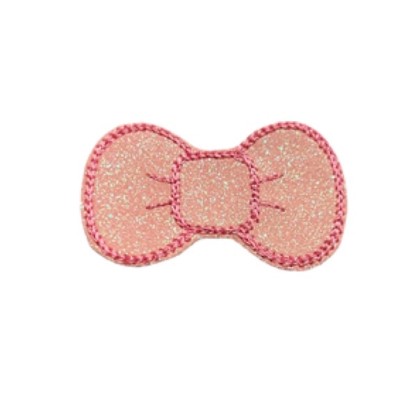 Bow Snap Clip Cover Pink Glitter