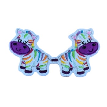 Rainbow Zebra Bow Tails 