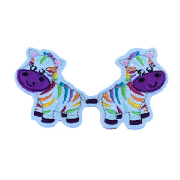 Rainbow Zebra Bow Tails 