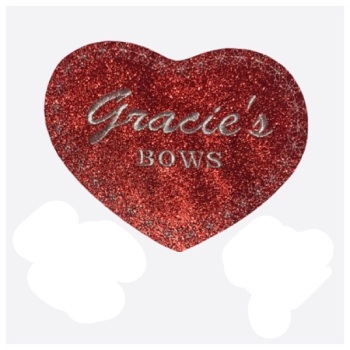 Large Glitter Heart Feltie Red