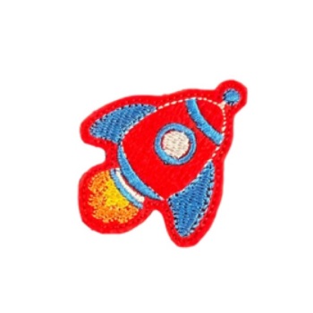 Rocket Ship Feltie Red